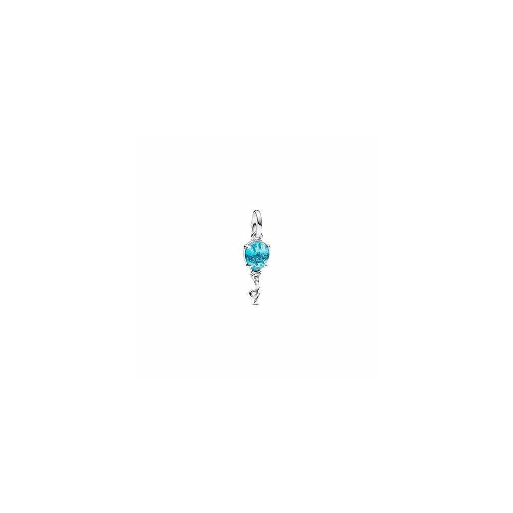 Balloon sterling silver dangle with dichroic blue Murano glass 792792C01 (High Resolution)
