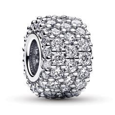 Sterling silver charm with clear cubic zirconia 792820C01