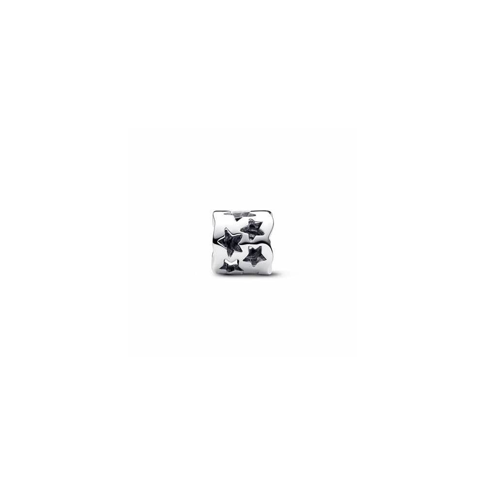 Cut-out star sterling silver charm with clear cubic zirconia 792827C01 (High Resolution)