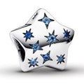 Star sterling silver charm with stellar blue and icy blue crystal 792974C01