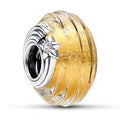 Shooting star sterling silver charm with clear cubic zirconia, transparent Murano glass and gold foil 792982C01