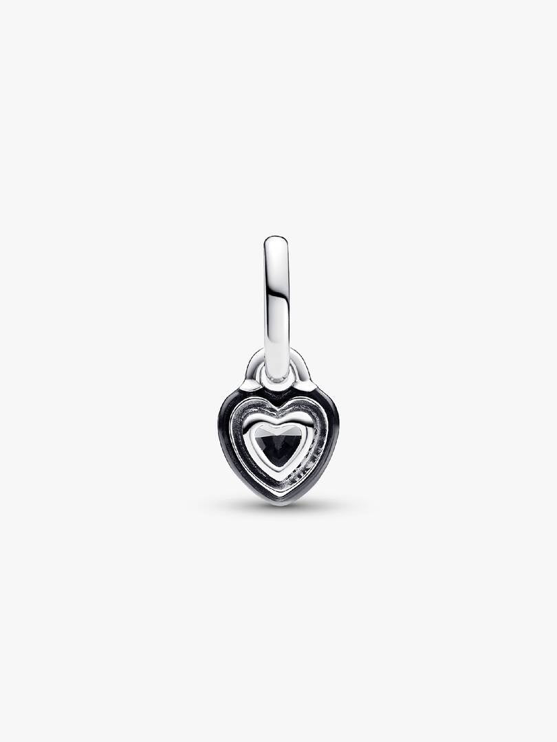 Heart sterling silver mini dangle with black cryst 793042C01