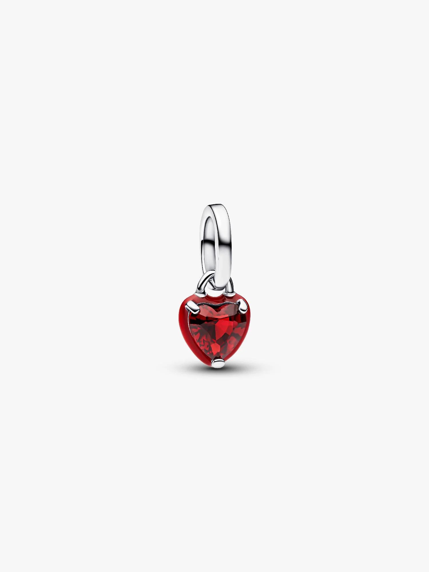 Heart sterling silver mini dangle with salsa red c
