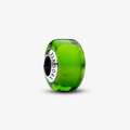 Sterling silver charm with green Murano 793106C00 (High Resolution)