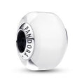 Sterling Silver charm with white Murano glass 793118C00