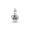 Sterling silver dangle with spring green crystal and clear cubic zirconia 793125C08