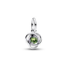 Sterling silver dangle with spring green crystal and clear cubic zirconia 793125C08
