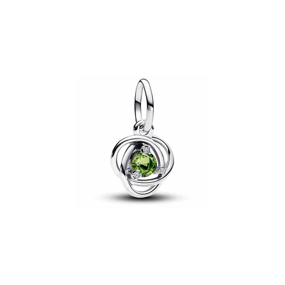 Sterling silver dangle with spring green crystal and clear cubic zirconia 793125C08 (High Resolution)