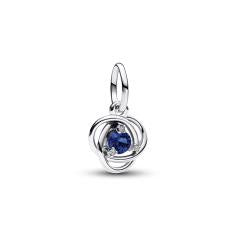 Sterling silver dangle with princess blue crystal and clear cubic zirconia 793125C09