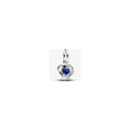 Sterling silver dangle with princess blue crystal and clear cubic zirconia 793125C09 (High Resolution)