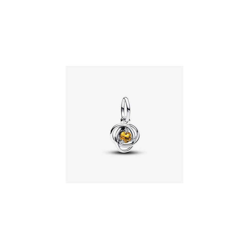 Sterling silver dangle with honey coloured crystal and clear cubic zirconia 793125C11 (High Resolution)