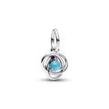 Sterling silver dangle with capri blue crystal and clear cubic zirconia 793125C12