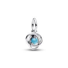 Sterling silver dangle with capri blue crystal and clear cubic zirconia 793125C12
