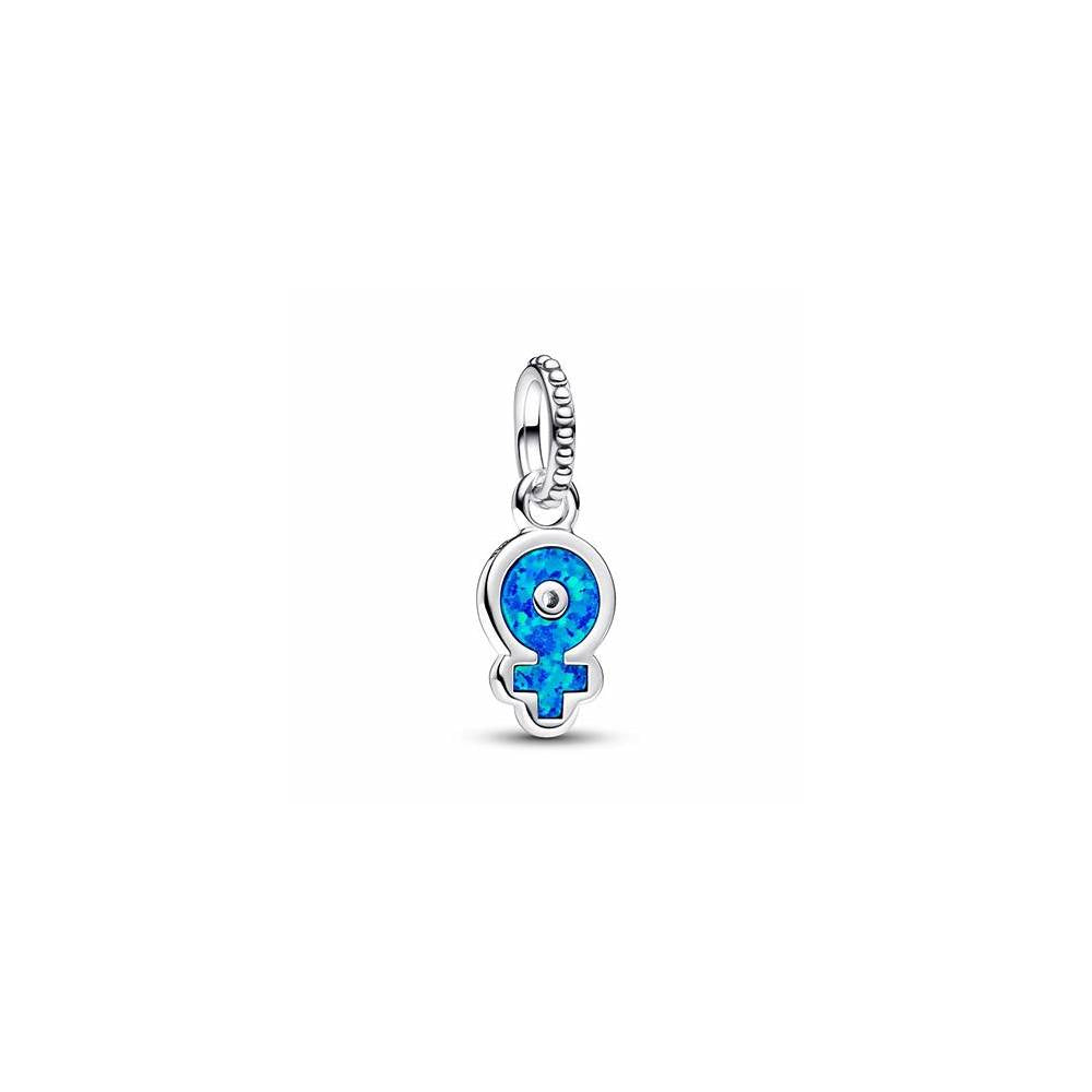 Powerful women sterling silver dangle with blue lab-created opal 793181C01 (High Resolution)