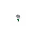 Rose sterling silver charm with clear cubic zirconia and royal green crystal 793201C01 (High Resolution)