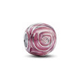 Pink rose sterling silver charm with tra 793212C01 (High Resolution)