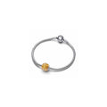 Yellow rose sterling silver charm with transparent glittery yellow enamel 793212C02 (High Resolution)