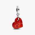Heart sterling silver dangle with red lab-created opal 793348C01 (High Resolution)