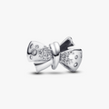 Bow sterling silver charm with clear cubic zirconia 793442C01 (High Resolution)