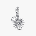 Firework sterling silver double dangle with clear cubic zirconia 793512C01 (High Resolution)