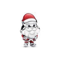 Moveable Santa Claus sterling silver charm with glittery red and black enamel 793593C01