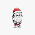 Moveable Santa Claus sterling silver charm with glittery red and black enamel 793593C01 (High Resolution)