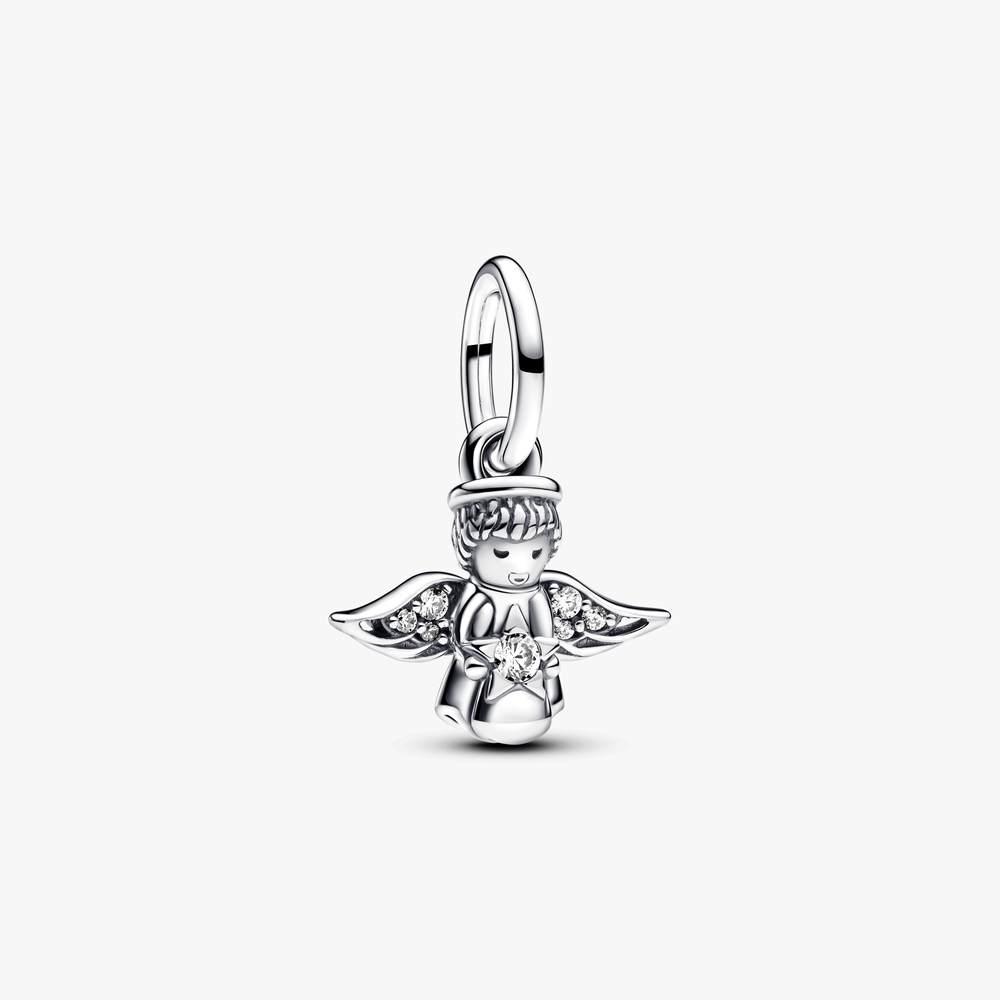 Angel sterling silver dangle with clear cubic zirconia 793598C01 (High Resolution)