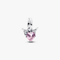Winged heart sterling silver mini dangle with orch (High Resolution)
