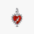 Spinnable arrow heart sterling silver dangle with red lab-created opal and clear cubic zirconia 793667C01 (High Resolution)