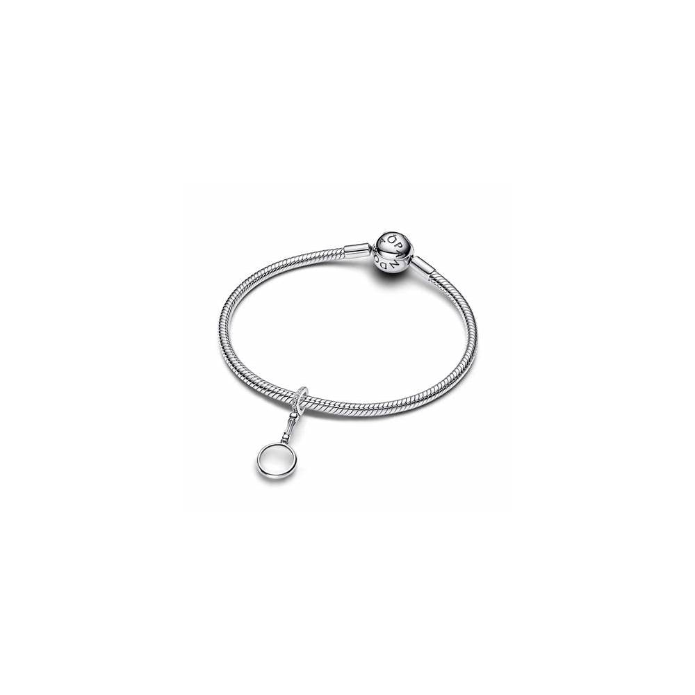Loupe sterling silver dangle with clear cubic zirconia and magnifying glass 793670C01 (High Resolution)