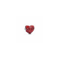 Rose heart sterling silver charm with red enamel 793673C01 (High Resolution)