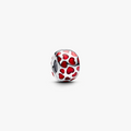 Hearts sterling silver clip with transparent red enamel 793679C01 (High Resolution)