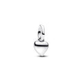 Asymmetric heart sterling silver mini dangle