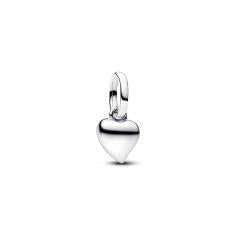 Asymmetric heart sterling silver mini dangle