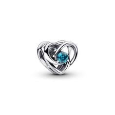 Heart sterling silver charm with londom blue crystal 793744C01