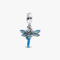 Dragonfly sterling silver double dangle with clear 793745C01 (High Resolution)