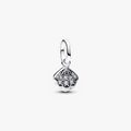 Shell sterling silver mini dangle with clear cubic zirconia 793855C01 (High Resolution)