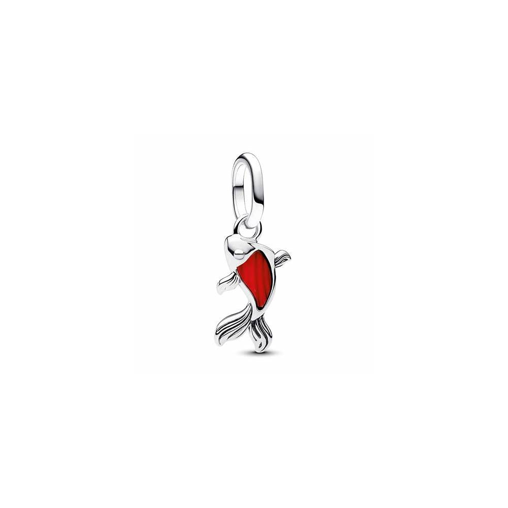 Koi fish sterling silver mini dangle with red Murano glass 793863C01 (High Resolution)
