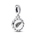 Fern sterling silver dangle with black e 793928C00_E004