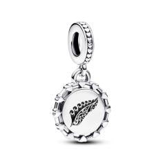 Fern sterling silver dangle with black e 793928C00_E004