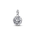Heart sterling silver medallion with clear cubic zirconia 793975C01