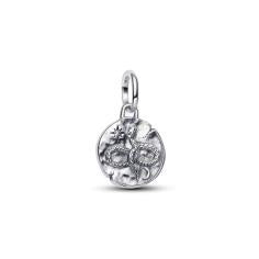 Infinity snake sterling silver medallion with clear cubic zirconia 793976C01