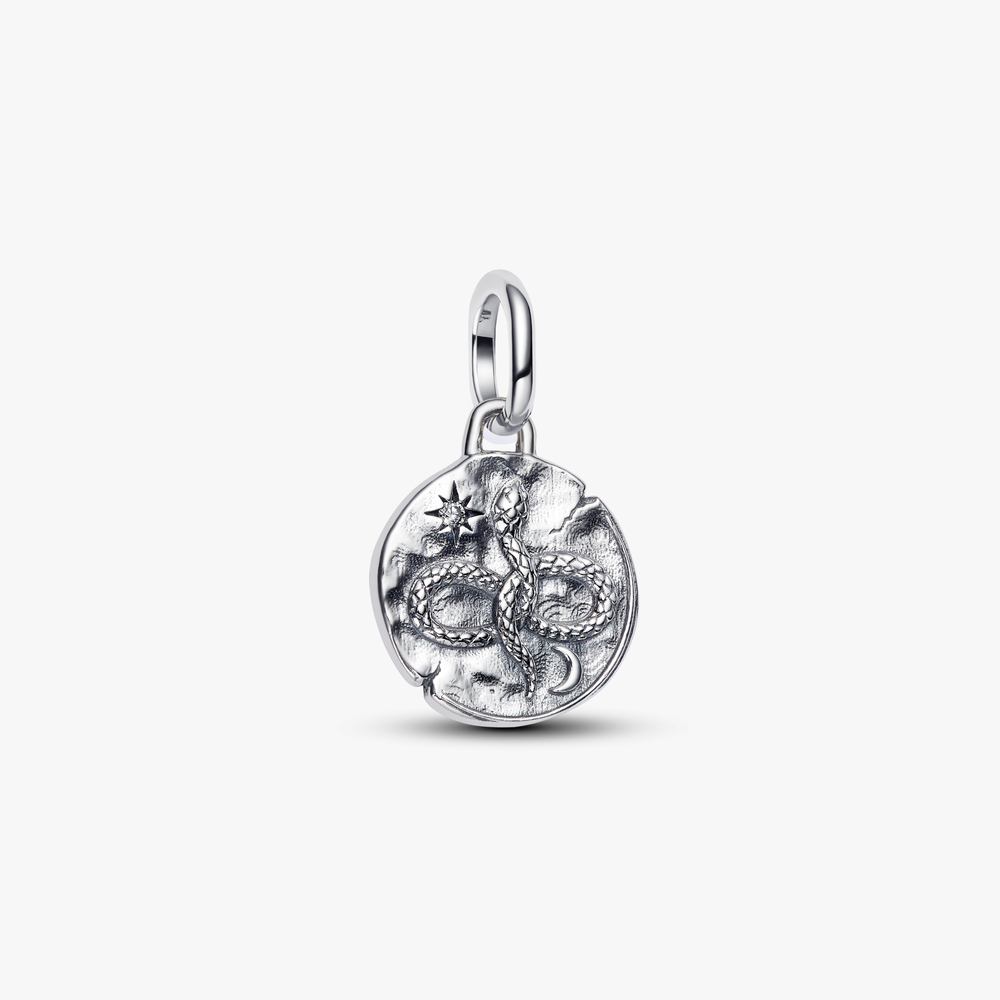 Infinity snake sterling silver medallion with clear cubic zirconia 793976C01 (High Resolution)