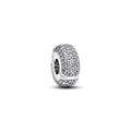 Sterling silver clip with clear cubic zirconia and silicone grip 794032C01