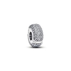 Sterling silver clip with clear cubic zirconia and silicone grip 794032C01