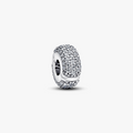 Sterling silver clip with clear cubic zirconia and silicone grip 794032C01 (High Resolution)
