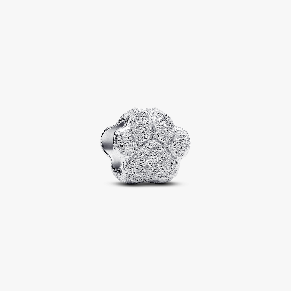 Textured paw sterling silver mini charm 794043C00 (High Resolution)