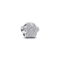 Textured paw sterling silver mini charm 794043C00