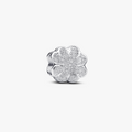 Textured clover sterling silver mini charm (High Resolution)