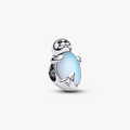 Seal sterling silver charm with black crystal, black enamel and moonstone iridescent glass 794146C01 (High Resolution)